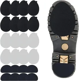 24 Pcs 12 Pairs Non-Slip Shoe Pads, Self-Adhesive Anti-Slip Sole Sticker, Noise Reduction Shoes Cushion Anti-Shedding Resistant Rubber Sole Protector