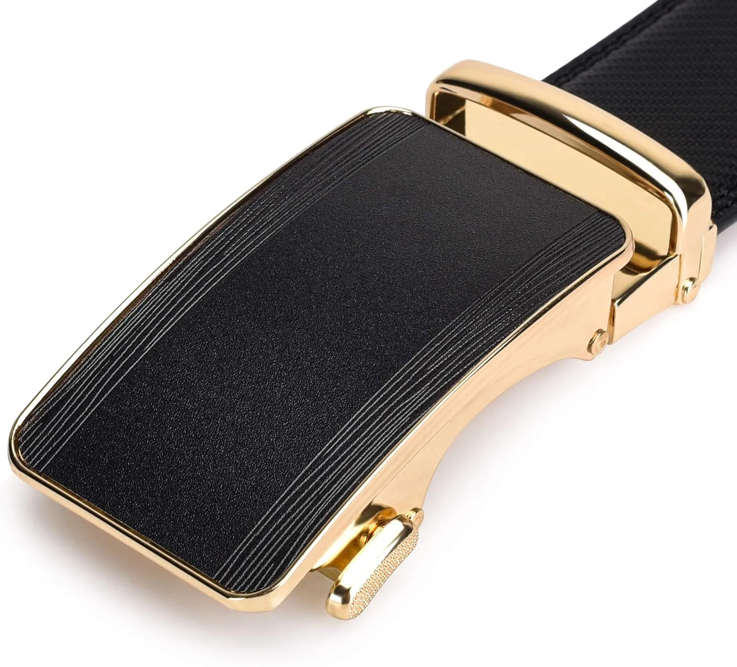 28"-68" Men's Leather Ratchet Dress Belt Big And Tall With Automatic Buckle
