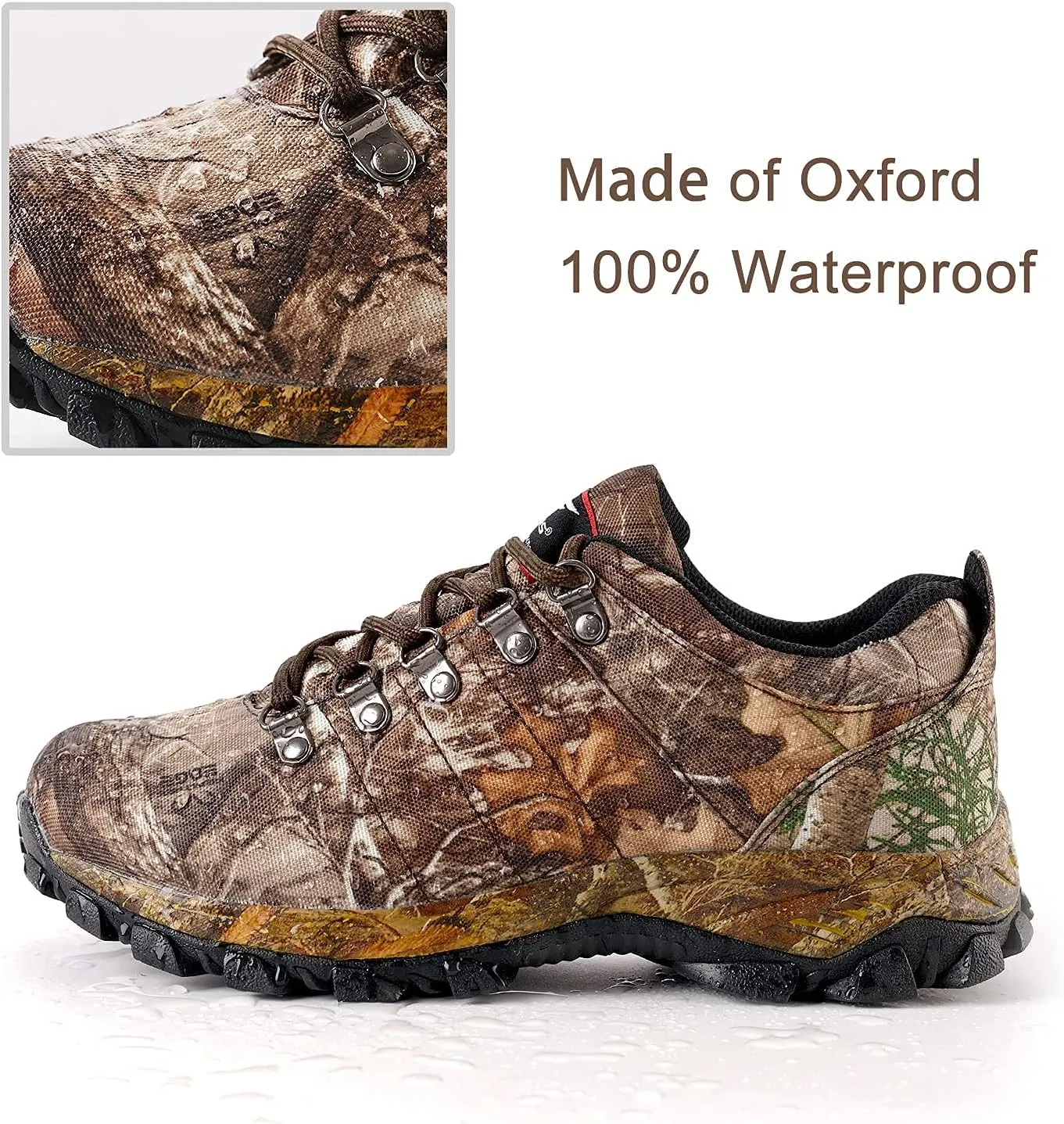 8 Fans Men's Waterproof Trekking Hiking Shoes,Lightweight Camo Walking Hunting Sneakers with Memory Foam Insole for Men&Women