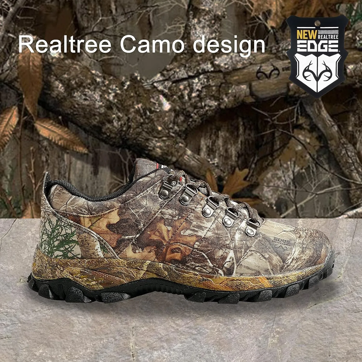8 Fans Men's Waterproof Trekking Hiking Shoes,Lightweight Camo Walking Hunting Sneakers with Memory Foam Insole for Men&Women