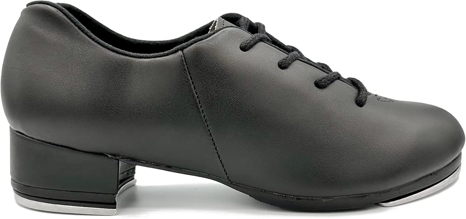 Adult Man-Made Leather Tap Shoe with Notched Heel