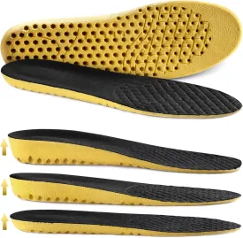 Ailaka Elastic Shock Absorbing Height Increasing Sports Shoe Insoles, Soft Breathable Honeycomb Orthotic Replacement Inserts for Men & Women