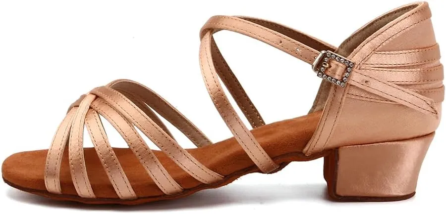 AOQUNFS Girls Latin Dance Shoes Low Heels Tango Salsa Ballroom Practice Dancing Shoes,234-TL