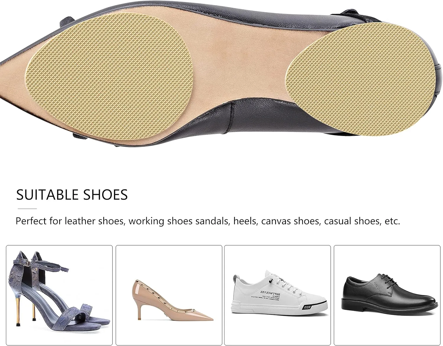 Ashoesert's Shoe Sole Protector for Heels,Shoe Grips on Bottom of Shoes, Anti Slip Shoe Grips,Non Slip Shoe Pads,Non Slip Pads for Shoes, Shoe Gummies for Heels