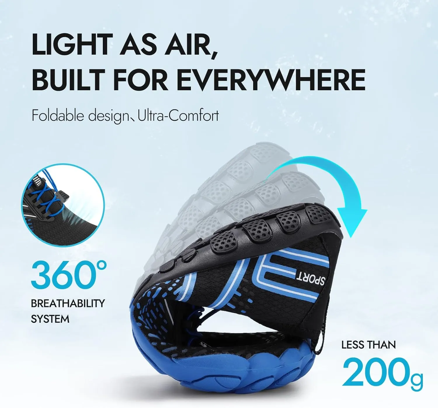 ATHMILE Hiking Barefoot Water Shoes for Women Men Beach Swim Aqua Pool River Quick Dry Athletic Wide Toe Outdoor Sport Kayaking Boating Rock Climbing Yoga Lake