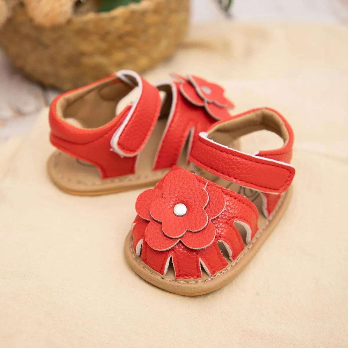 Babelvit Infant Baby Girl Boy Sandals Comfort Premium Summer Outdoor Casual Beach Shoes with Flower Bowknot Anti Slip Rubber Sole Newborn Toddler Prewalker First Walking Shoes