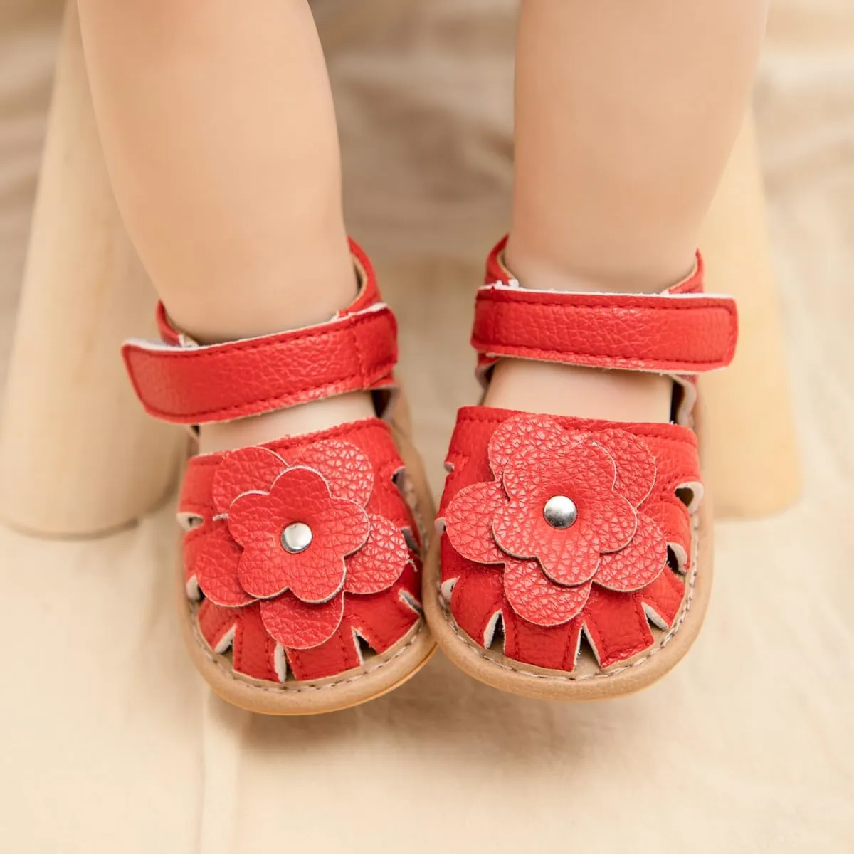 Babelvit Infant Baby Girl Boy Sandals Comfort Premium Summer Outdoor Casual Beach Shoes with Flower Bowknot Anti Slip Rubber Sole Newborn Toddler Prewalker First Walking Shoes