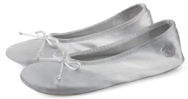 BCTEX COLL Women's Ballerina House Slippers with Bow, Ladies Satin Bedroom Slipper with Suede Sole Indoor