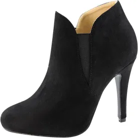 Bella Marie Kendall Women's Classic Chelsea style Round Toe Elastic Gore high heel Ankle Boots Booties