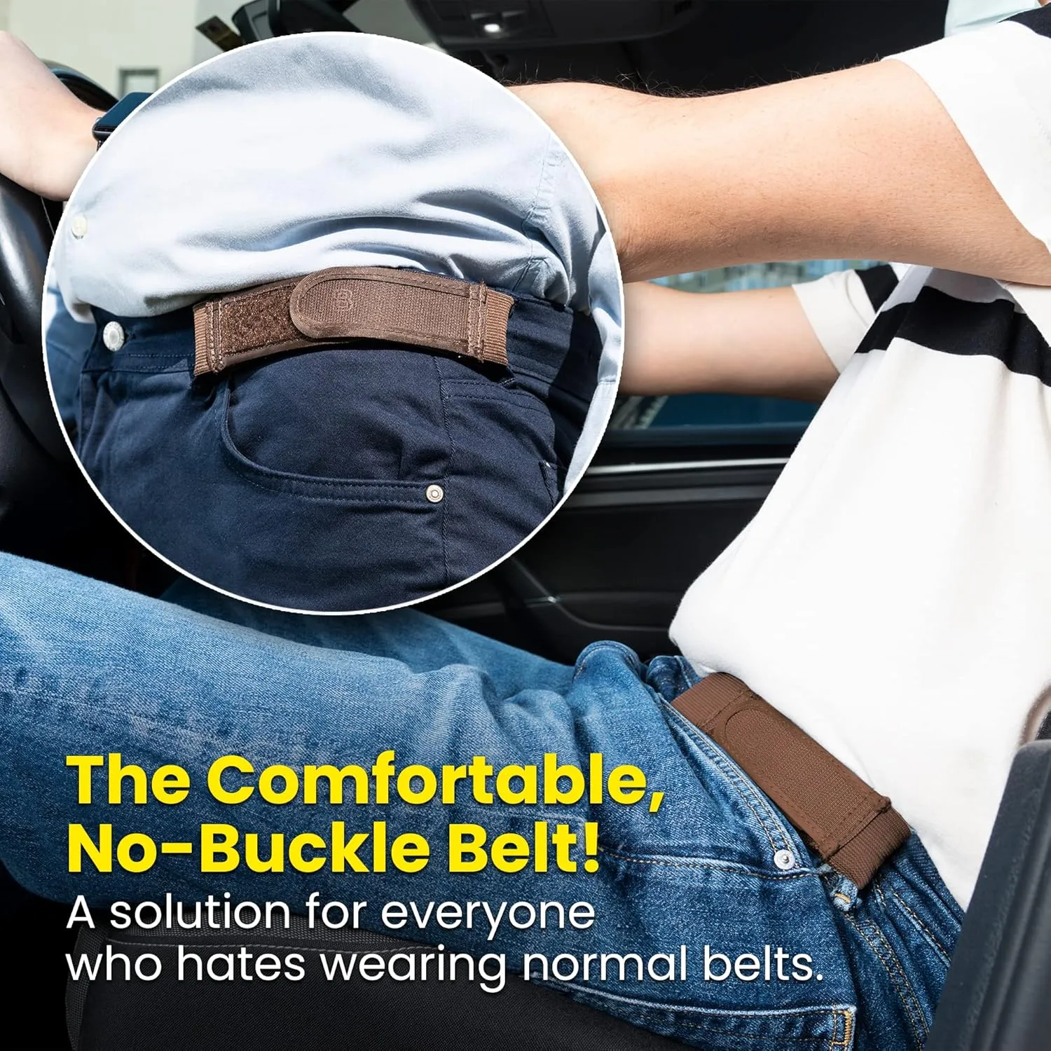 BeltBro Titan No Buckle Elastic Belt For Men ?? Fits 1.5 Inch Belt Loops, Comfortable and Easy To Use