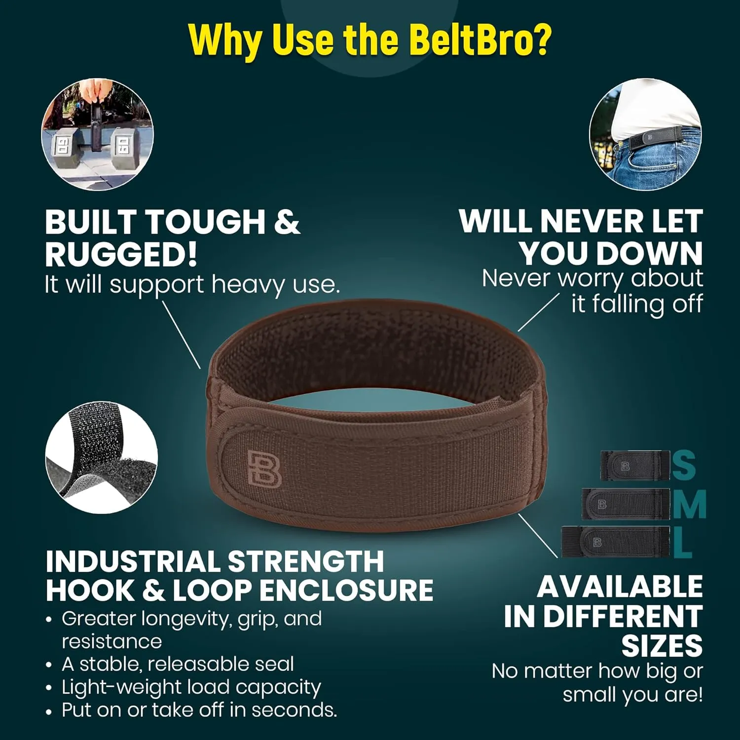 BeltBro Titan No Buckle Elastic Belt For Men ?? Fits 1.5 Inch Belt Loops, Comfortable and Easy To Use