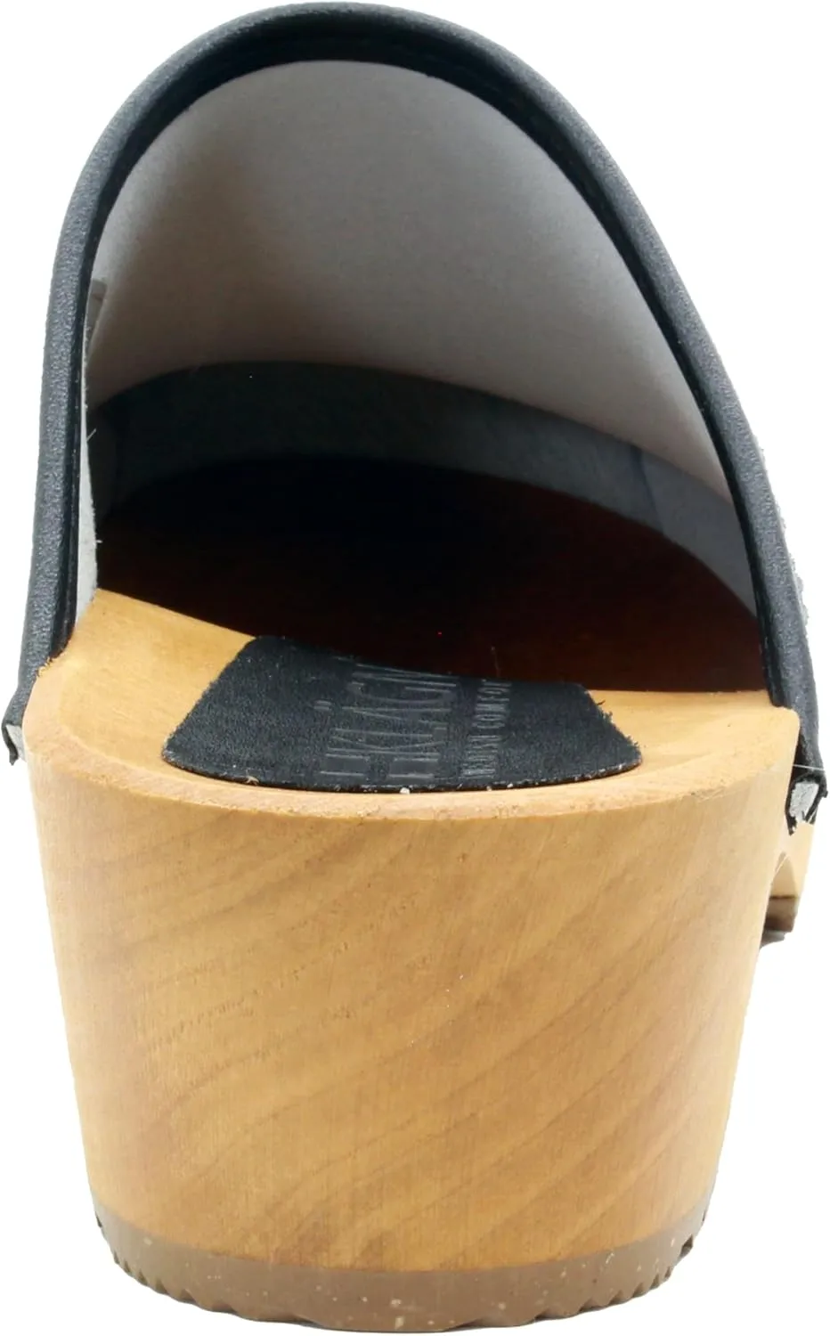 Bjork Maja Wood Open Back Leather Clogs