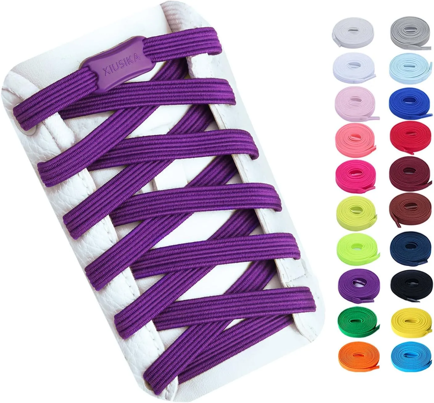 Booyckiy No Tie Elastic Shoelaces for Kids, Adults, Adjustable Tieless Shoe Lace
