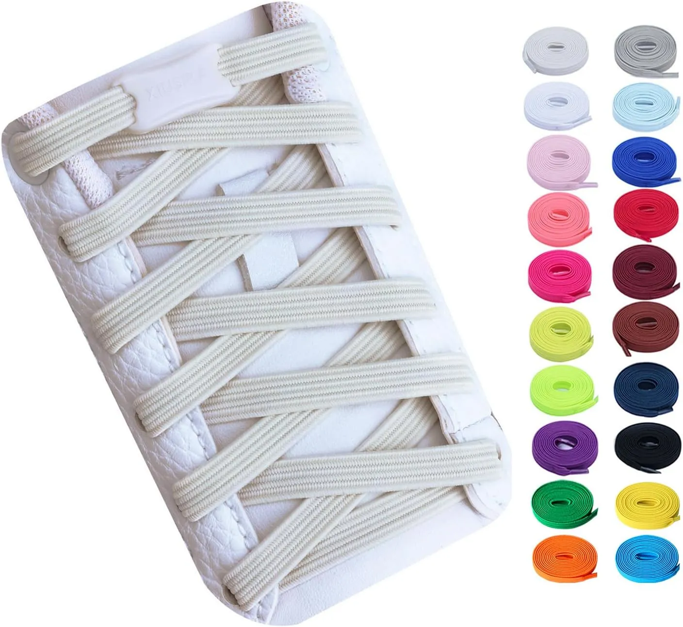 Booyckiy No Tie Elastic Shoelaces for Kids, Adults, Adjustable Tieless Shoe Lace