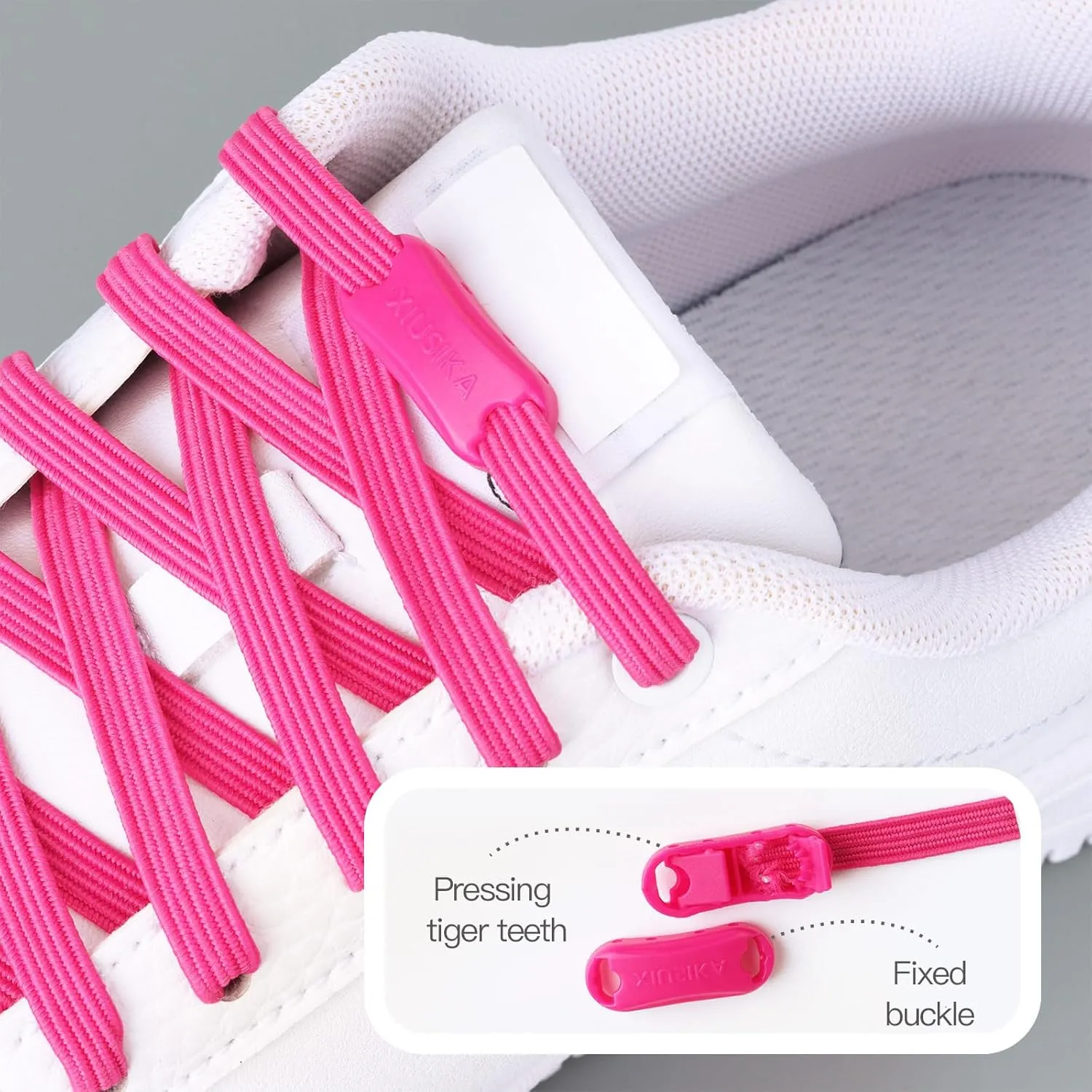 Booyckiy No Tie Elastic Shoelaces for Kids, Adults, Adjustable Tieless Shoe Lace