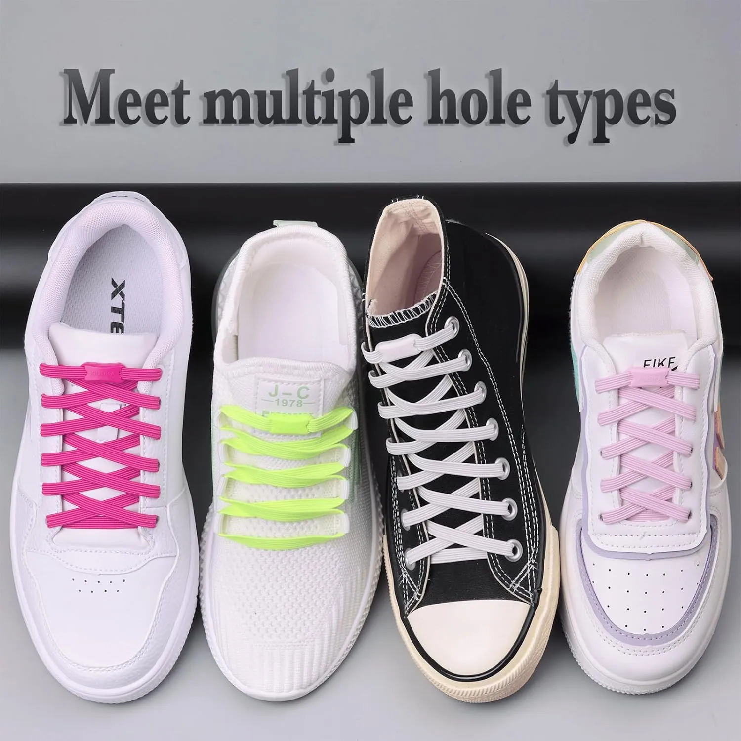 Booyckiy No Tie Elastic Shoelaces for Kids, Adults, Adjustable Tieless Shoe Lace
