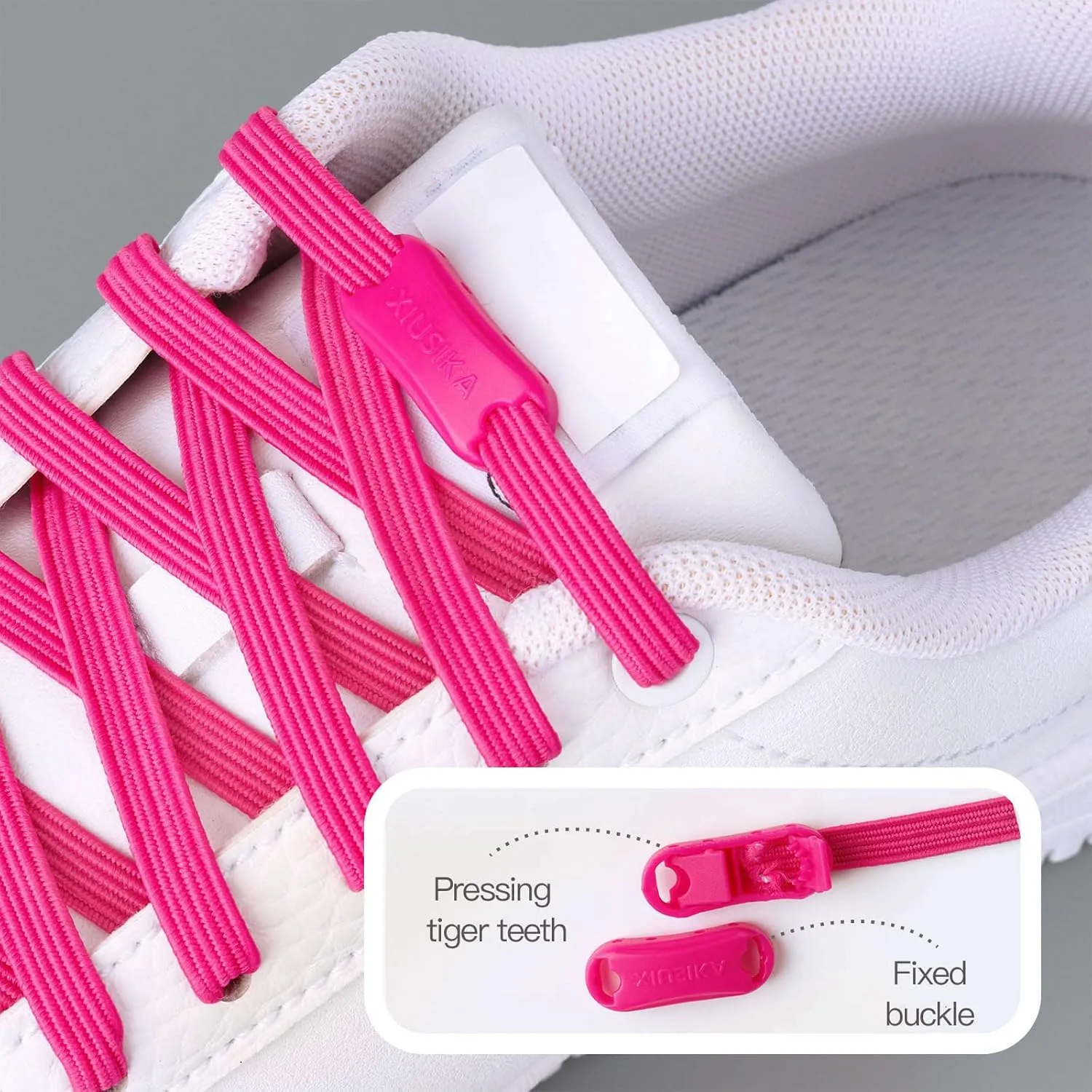 Booyckiy No Tie Elastic Shoelaces for Kids, Adults, Adjustable Tieless Shoe Lace