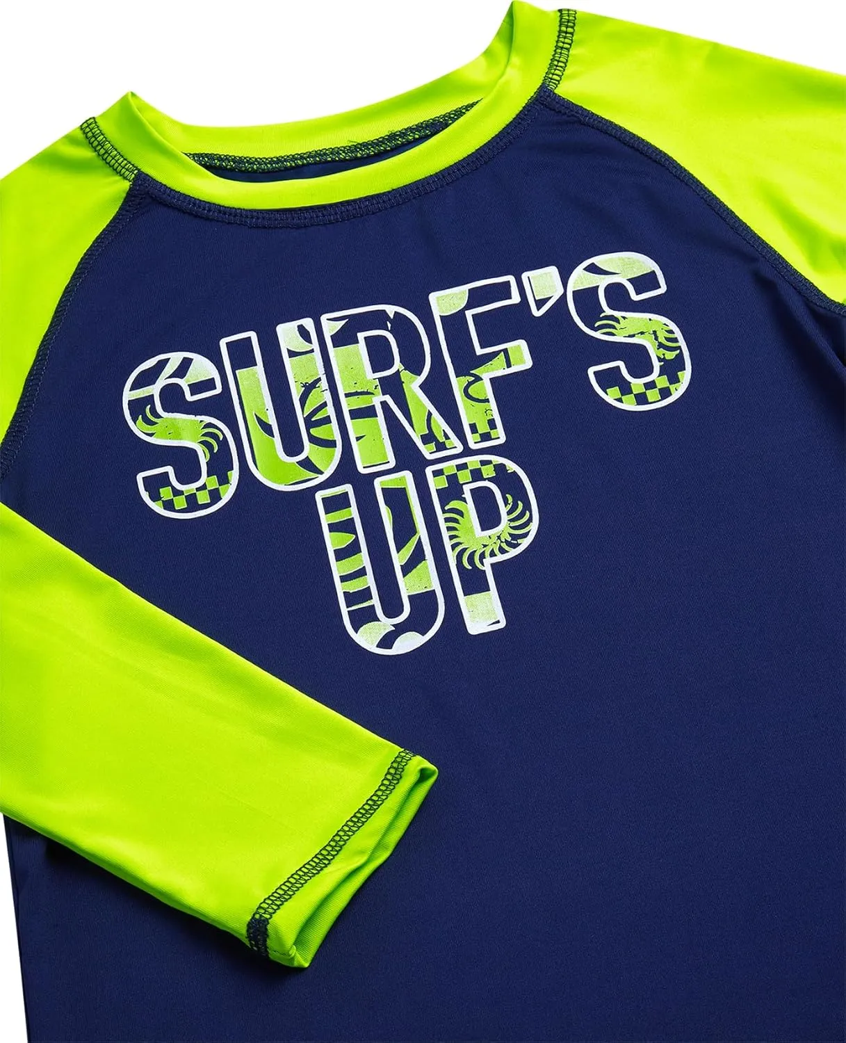 Boys Swim Set - 3 Piece Toddler Swim Trunks Boys Rash Guard Long Sleeve and Short Sleeve Kids Swimwear (2T-7)