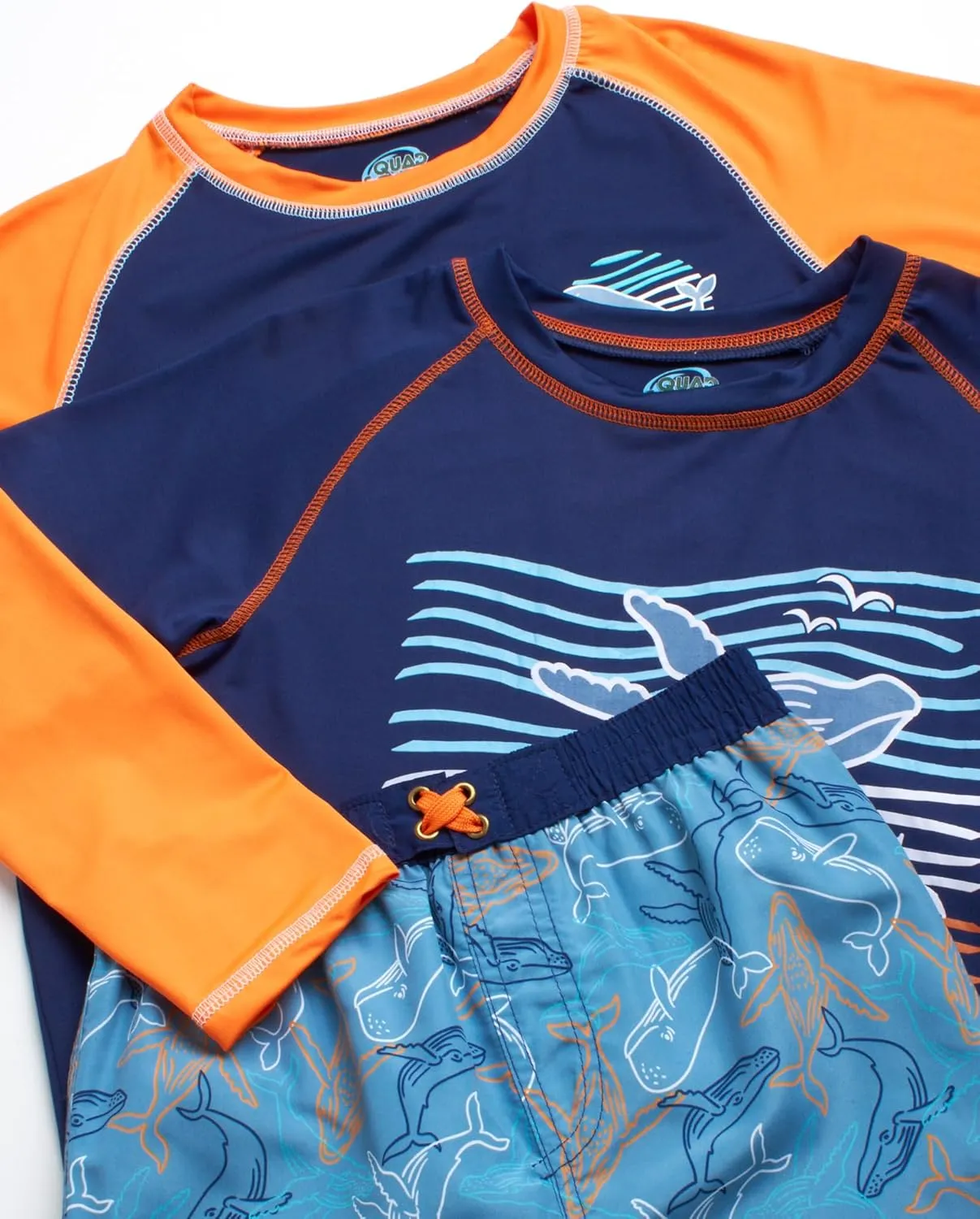 Boys Swim Set - 3 Piece Toddler Swim Trunks Boys Rash Guard Long Sleeve and Short Sleeve Kids Swimwear (2T-7)