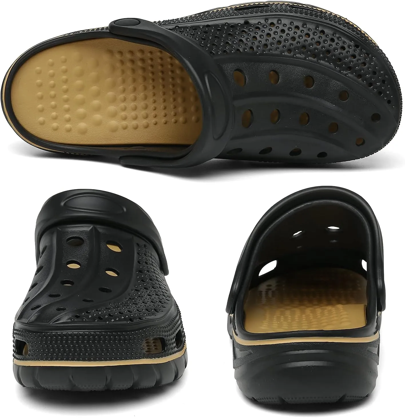 ChayChax Men's and Women's Arch Support Clogs Garden Shoes Slip-on Outdoor Beach Slippers with Removable Cushion Footbed