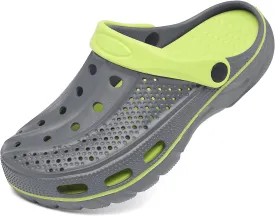 ChayChax Men's and Women's Arch Support Clogs Garden Shoes Slip-on Outdoor Beach Slippers with Removable Cushion Footbed