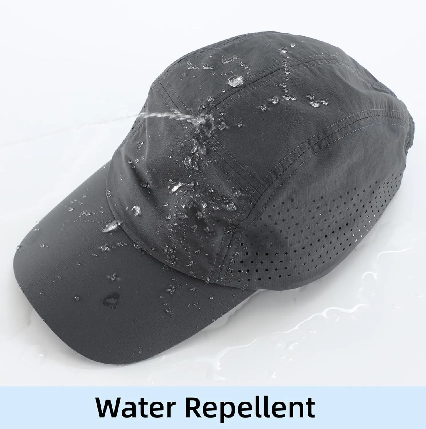 Connectyle Men's Breathable Run Hat Quick Dry Reflective Sport Cap Adjustable Lightweight Baseball Hat Unstructured Design