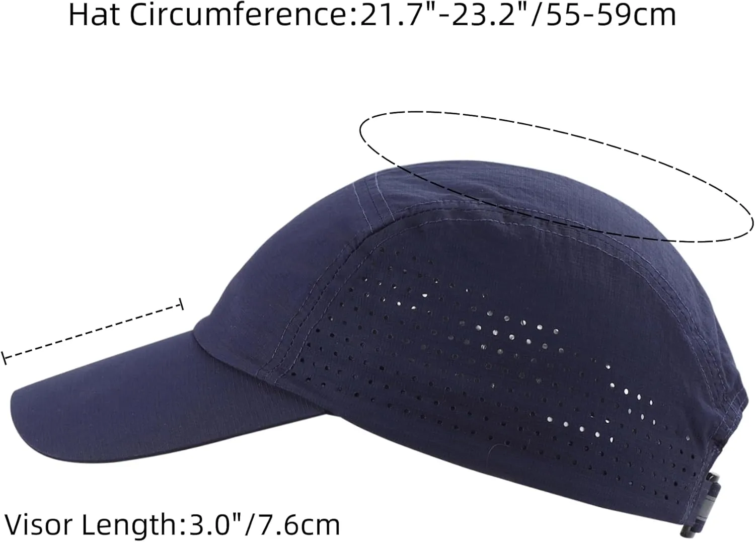 Connectyle Men's Breathable Run Hat Quick Dry Reflective Sport Cap Adjustable Lightweight Baseball Hat Unstructured Design