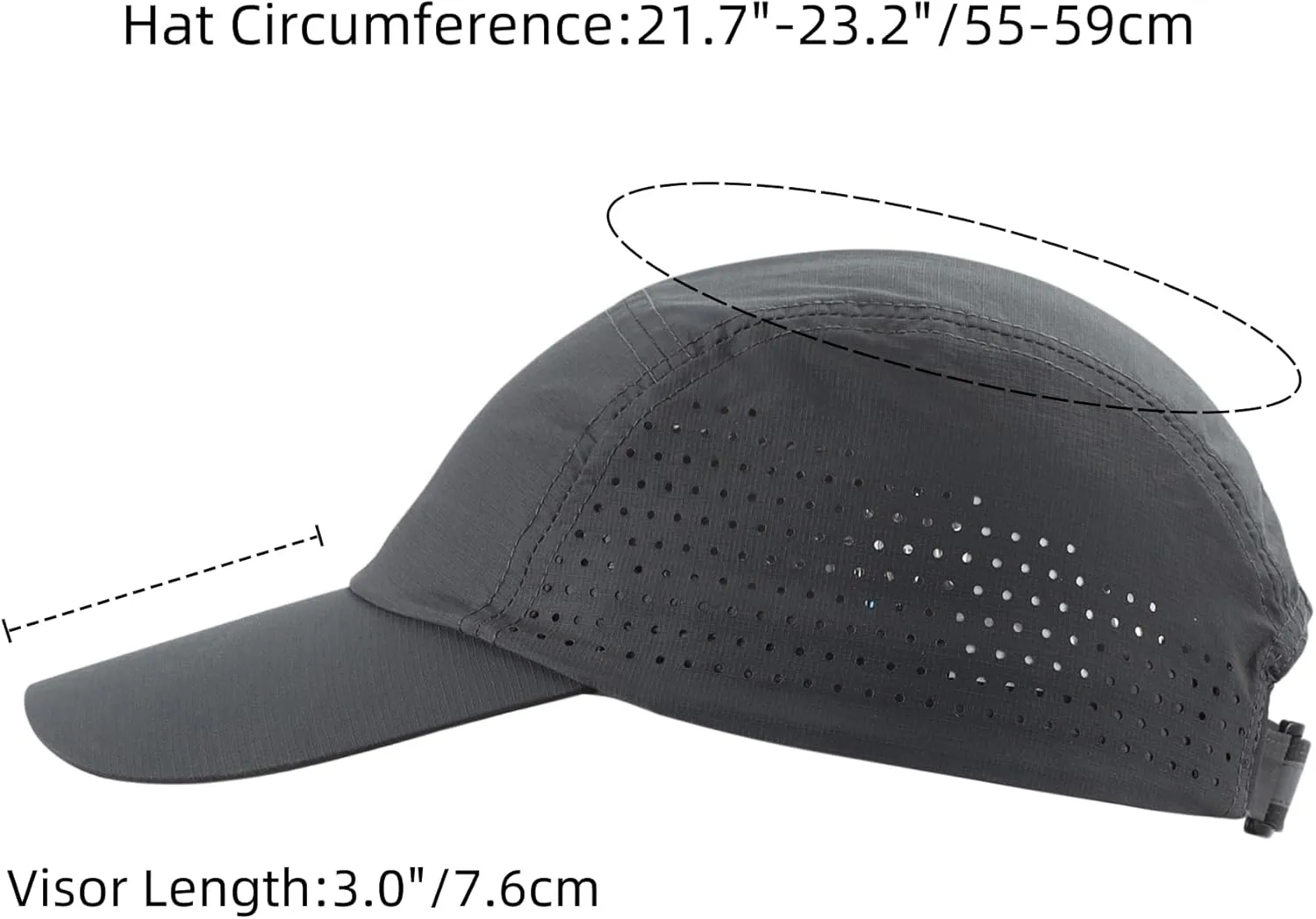 Connectyle Men's Breathable Run Hat Quick Dry Reflective Sport Cap Adjustable Lightweight Baseball Hat Unstructured Design