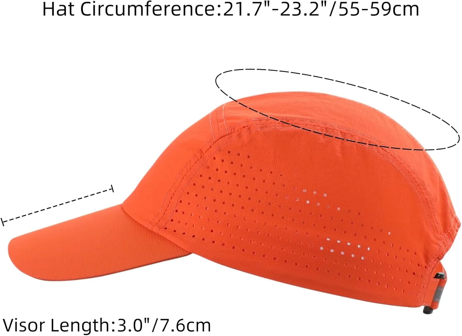 Connectyle Men's Breathable Run Hat Quick Dry Reflective Sport Cap Adjustable Lightweight Baseball Hat Unstructured Design