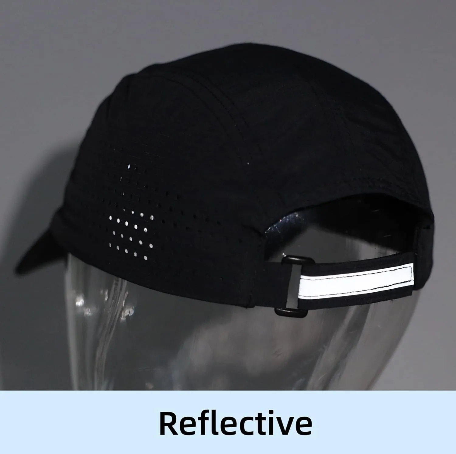 Connectyle Men's Breathable Run Hat Quick Dry Reflective Sport Cap Adjustable Lightweight Baseball Hat Unstructured Design