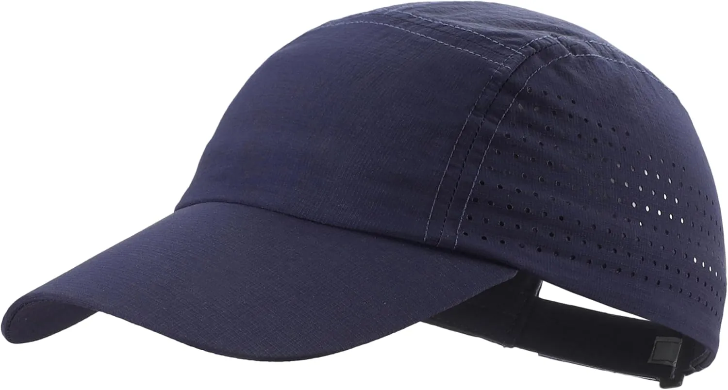 Connectyle Men's Breathable Run Hat Quick Dry Reflective Sport Cap Adjustable Lightweight Baseball Hat Unstructured Design