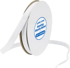 Elastic Band for Sewing 1/2 Inch Wide 12 Yards, Durable & Soft High Elasticity Stretch Elastic Bands Cord for Sewing, Waistbands, Pants, DIY Crafts, White