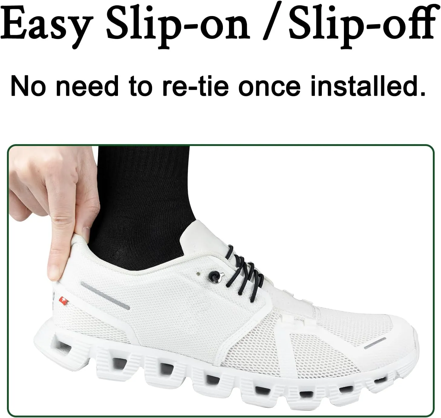 Elastic Shoelaces for ON Cloud 5 & 6 No Tie Replacements Shoes Laces Stretchy Bungee Running Training