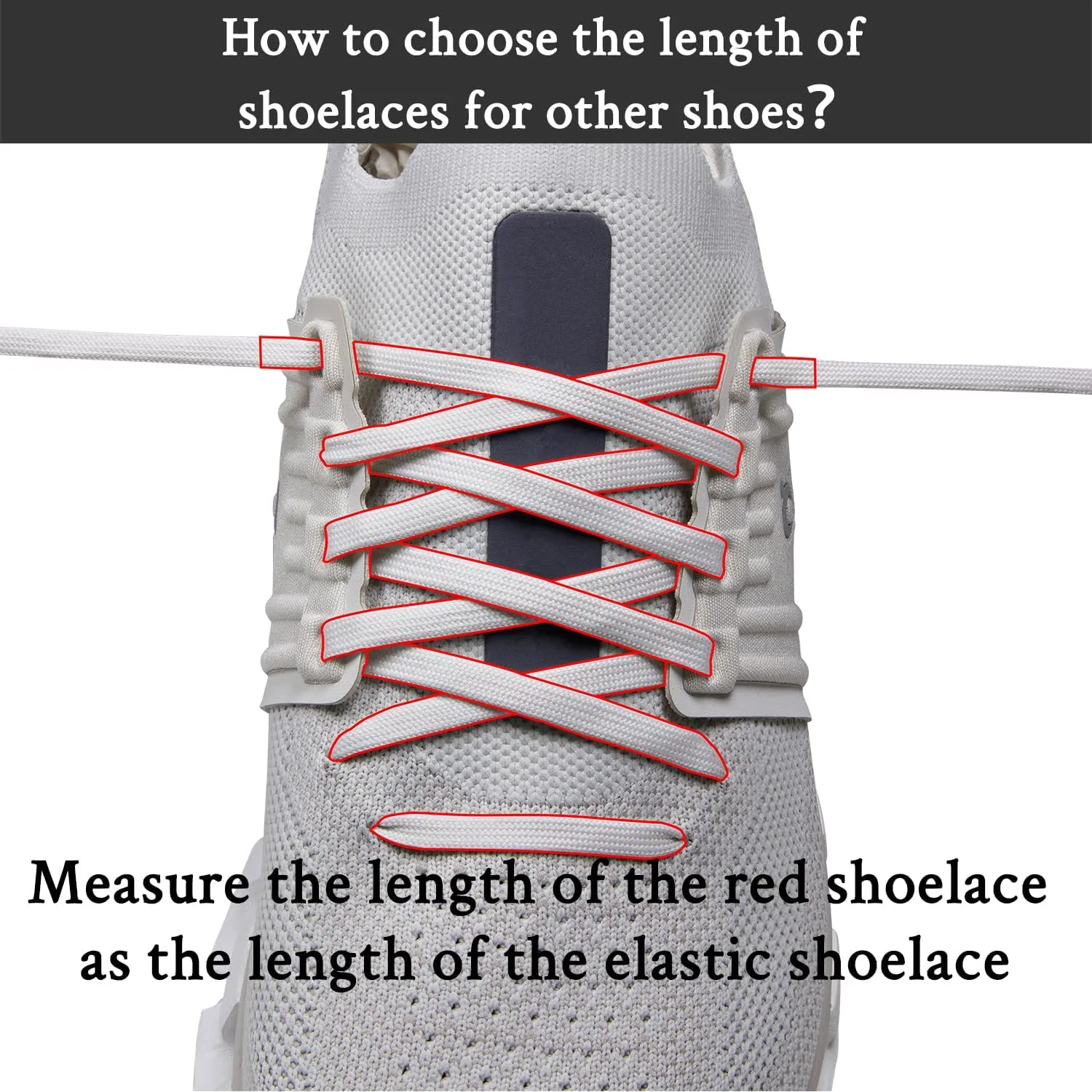 Elastic Shoelaces for ON Cloud 5 & 6 No Tie Replacements Shoes Laces Stretchy Bungee Running Training