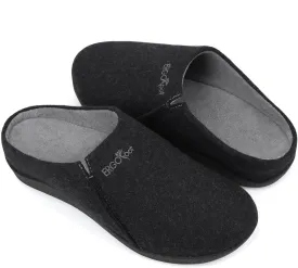 ERGOfoot House Slippers With Arch Support, Orthopedic Slipper for Plantar Fasciitis Pain Relief, Comfy Wool Felt Clog Shoes for Women and Men with Non-Slip Indoor Outdoor