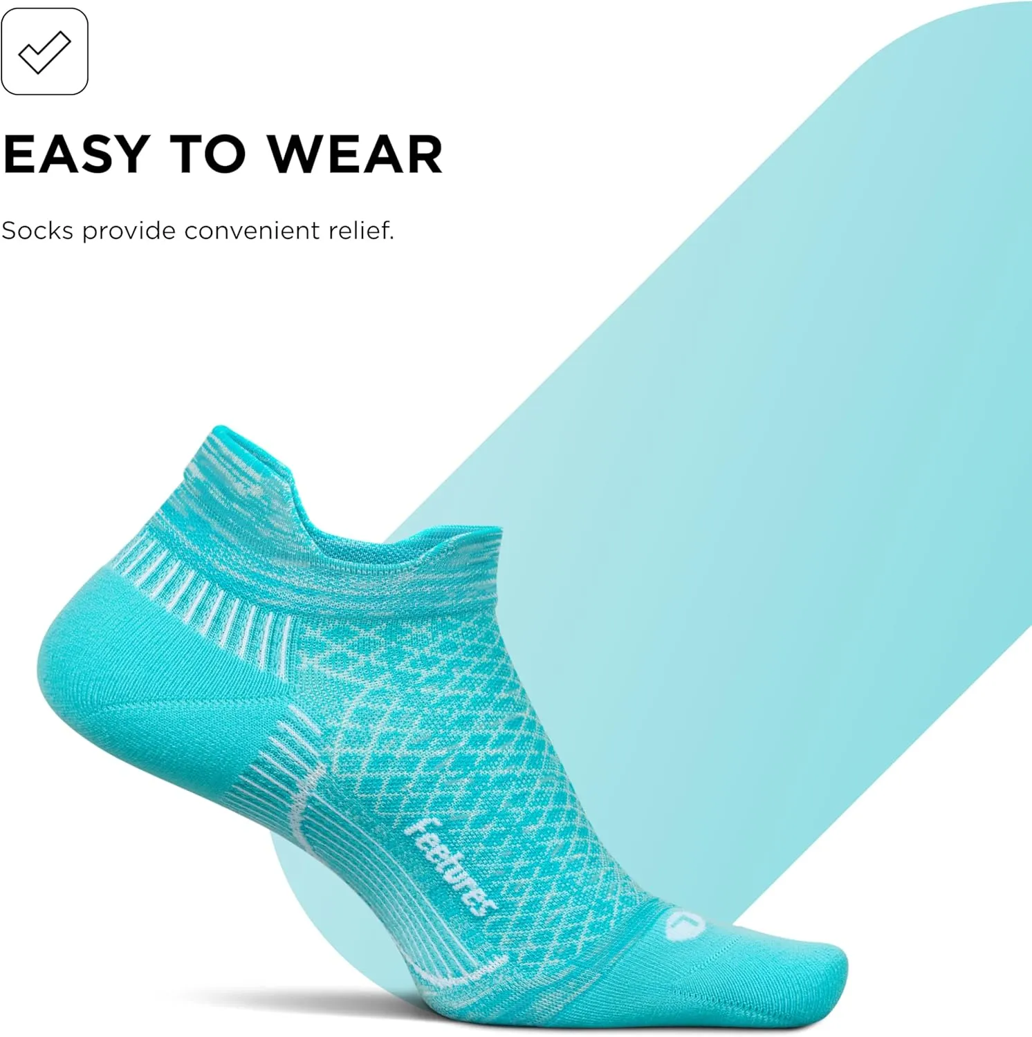 Feetures Plantar Fasciitis Relief Sock Light Cushion No Show Tab - Targeted Compression Sock for Women & Men