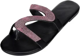Flip Flops for Women Beach Summer Thong Flat Sandals Rhinestone Dressy Casual Slides Comfortable Walking Slippers