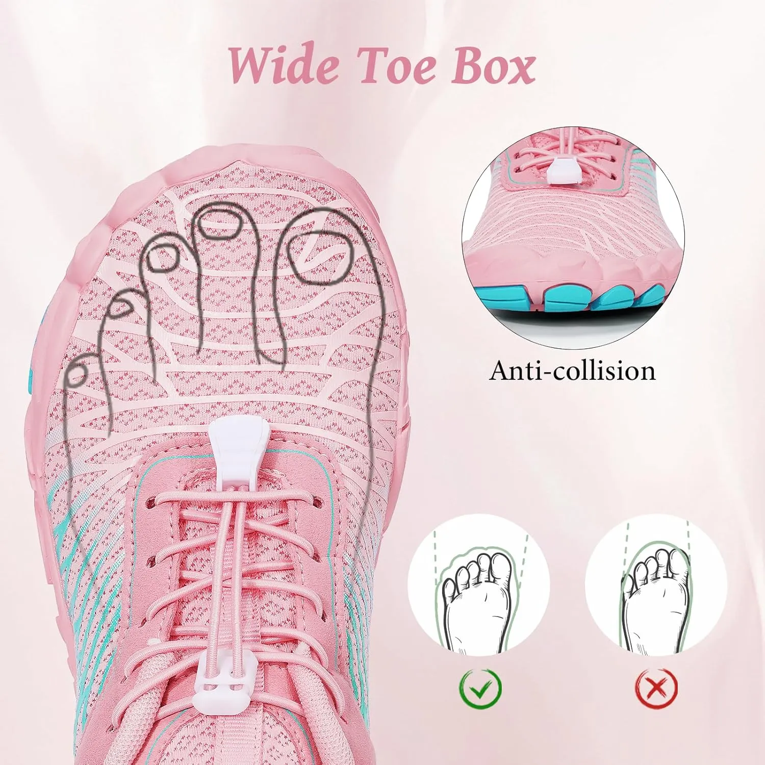 Hike Barefoot Shoes, Pro Barefoot Shoes Women Men Footwear, Athletic Hiking Minimalist Water Shoe Breathable Quick Dry Zero Drop Trail Running Shoe with Non-Slip Sole & Wide Toe Box