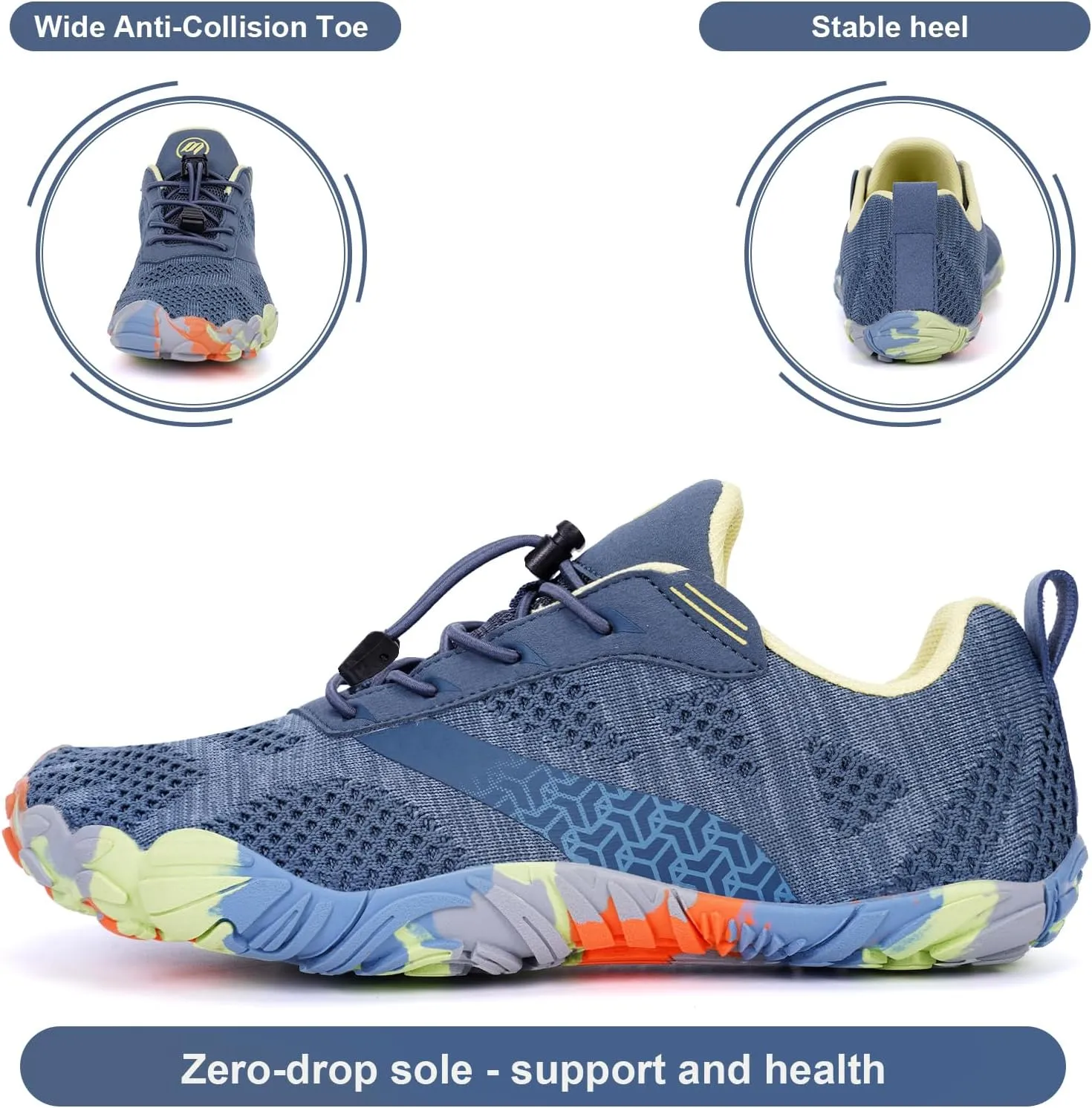 Hike Barefoot Shoes, Pro Barefoot Shoes Women Men Footwear, Athletic Hiking Minimalist Water Shoe Breathable Quick Dry Zero Drop Trail Running Shoe with Non-Slip Sole & Wide Toe Box
