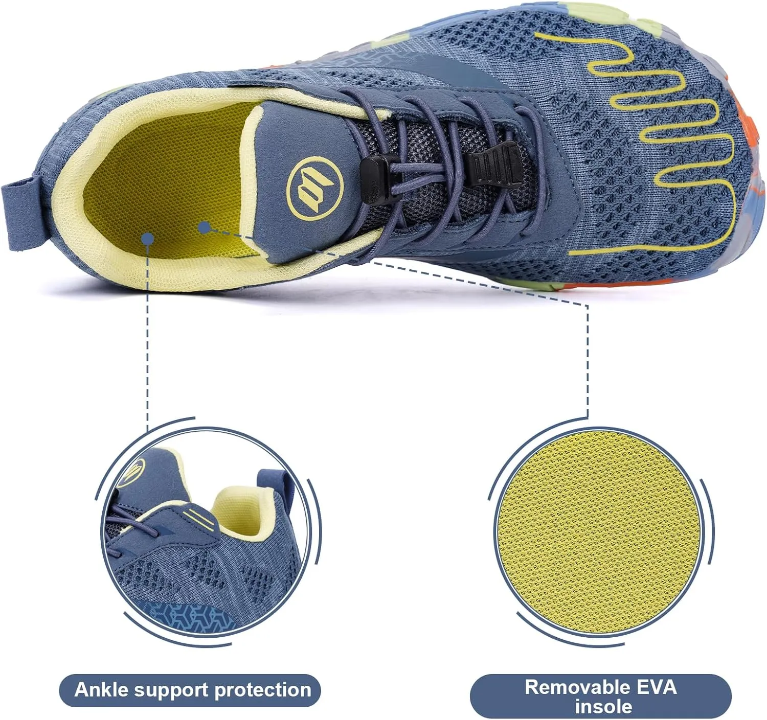Hike Barefoot Shoes, Pro Barefoot Shoes Women Men Footwear, Athletic Hiking Minimalist Water Shoe Breathable Quick Dry Zero Drop Trail Running Shoe with Non-Slip Sole & Wide Toe Box