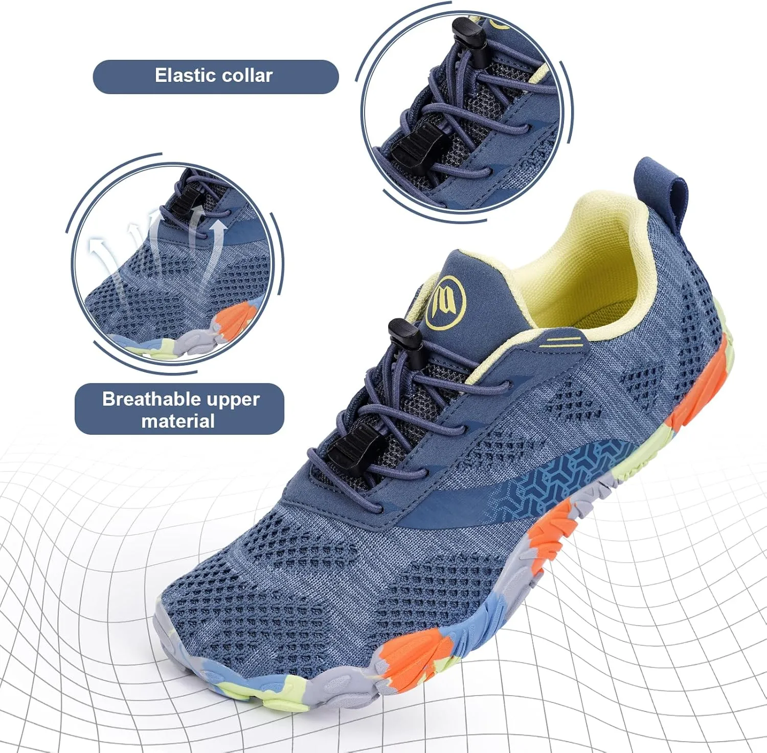 Hike Barefoot Shoes, Pro Barefoot Shoes Women Men Footwear, Athletic Hiking Minimalist Water Shoe Breathable Quick Dry Zero Drop Trail Running Shoe with Non-Slip Sole & Wide Toe Box
