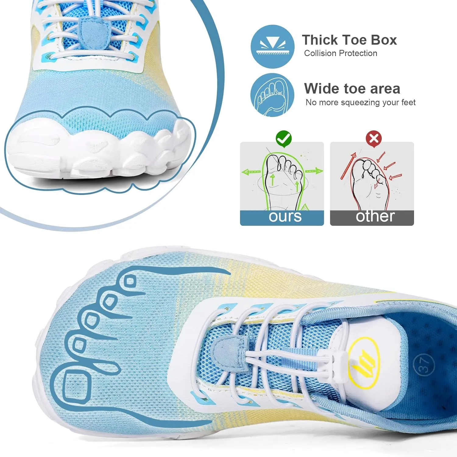Hike Barefoot Shoes Women Men Footwear Minimalist Healthy Wide Toe Box Zero Drop Non-Slip Grounding Shoes for Walking Gym Workout Trail Running Grounded Footwear