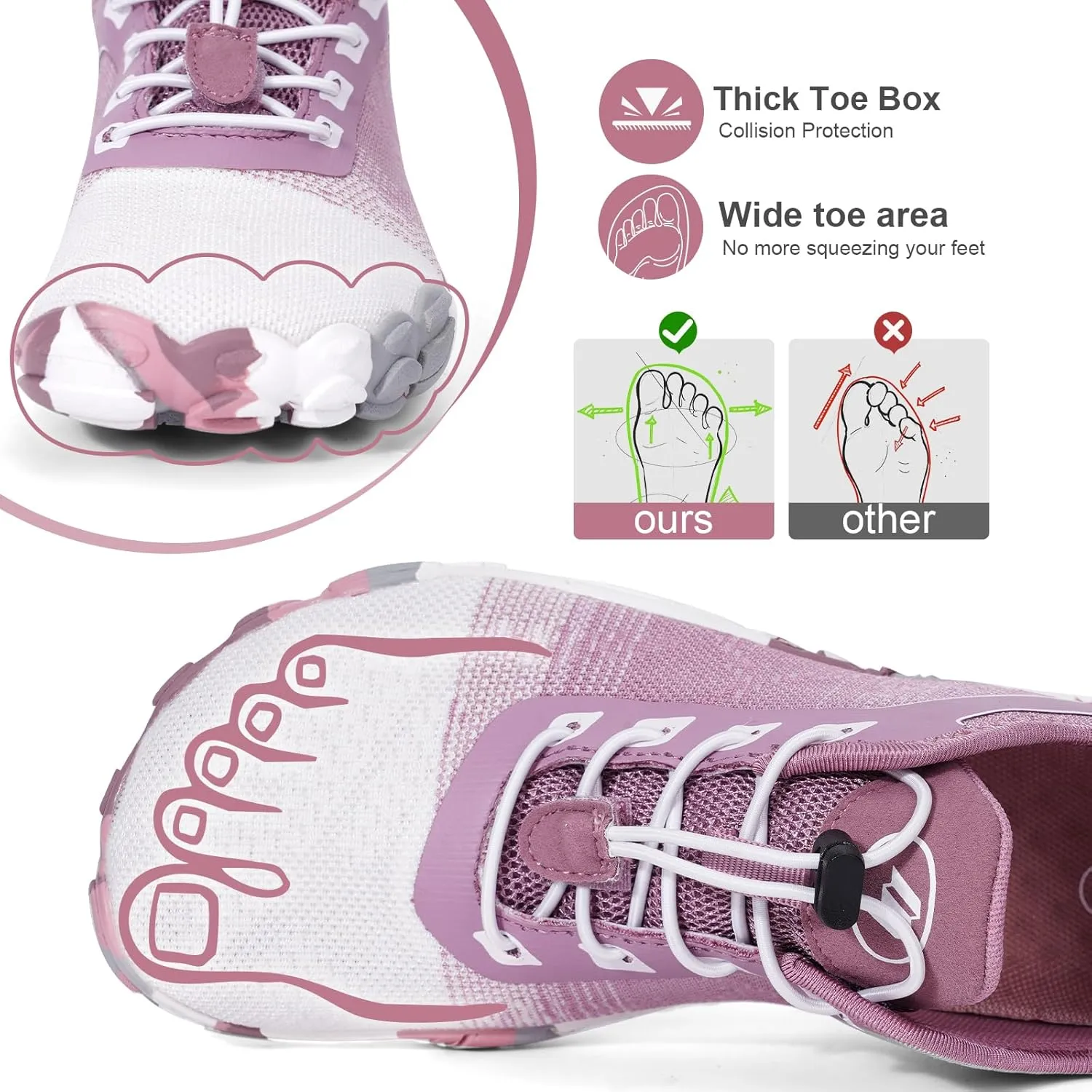 Hike Barefoot Shoes Women Men Footwear Minimalist Healthy Wide Toe Box Zero Drop Non-Slip Grounding Shoes for Walking Gym Workout Trail Running Grounded Footwear