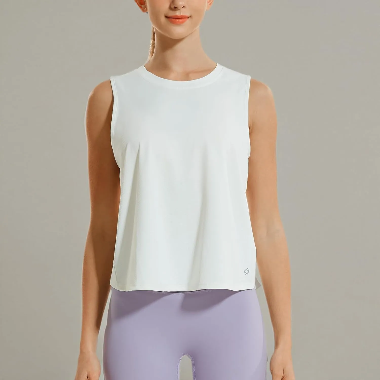 HODOSPORTS Workout Tops for Women UPF 50  Open Back Sleeveless Tank Tops Quick Dry Athletic Gym Yoga Shirts Loose Fit