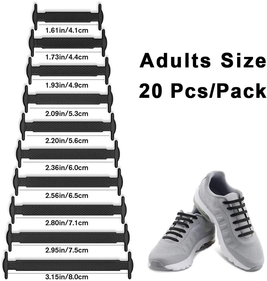 HOMAR No Tie Shoelaces for Kids and Adults Stretch Silicone Elastic No Tie Shoe Laces