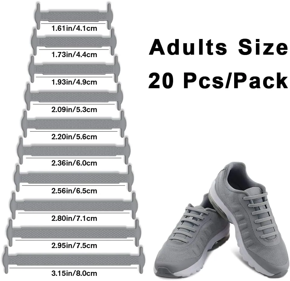 HOMAR No Tie Shoelaces for Kids and Adults Stretch Silicone Elastic No Tie Shoe Laces