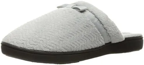 isotoner Women's Chevron Slip on Clog Slippers with Moisture Wicking for Indoor/Outdoor Comfort and Arch Support