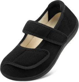 JOINFREE Womens Wide Diabetic Slippers Adjustable Comfort House Shoes Extra Wide Width Edema Swollen Arthritis Bedroom Slipper Indoor Outdoor