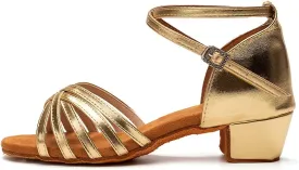 JUODVMP Girls Latin Dance Shoes Satin Ballroom Tango Salsa Practice Party Ballroom Dance Shoes