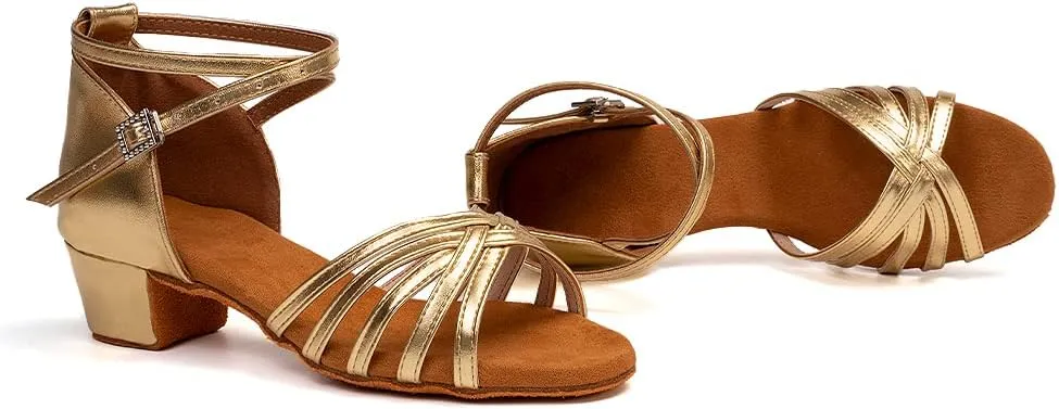JUODVMP Girls Latin Dance Shoes Satin Ballroom Tango Salsa Practice Party Ballroom Dance Shoes